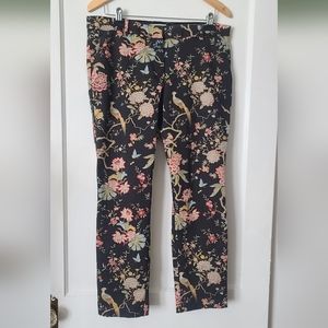 H&M Black Floral Ankle Pants